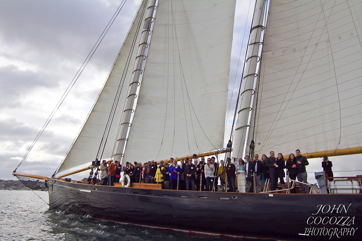 yacht party event photographer in san diego by john cocozza photography