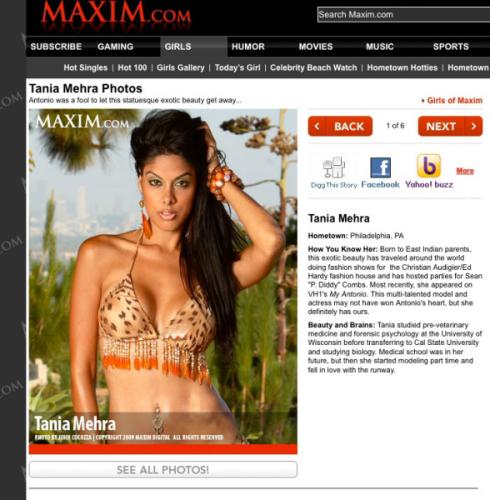 tania mehra modeling in maxim